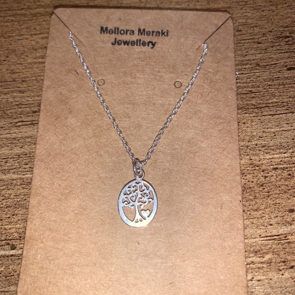Sterling silver love tree necklace